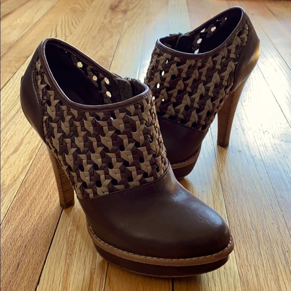 UGG Maliha Woven Leather Ankle Boot